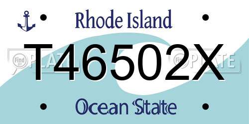 T46502X Rhode Island License Plate