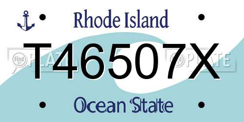 T46507X Rhode Island License Plate