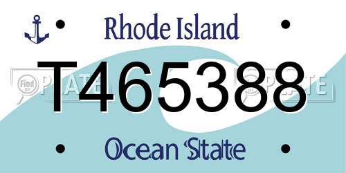 T465388 Rhode Island License Plate