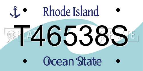 T46538S Rhode Island License Plate