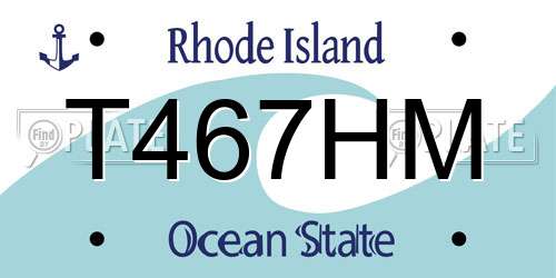 T467HM Rhode Island License Plate