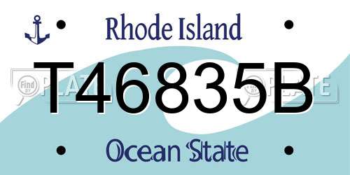 T46835B Rhode Island License Plate
