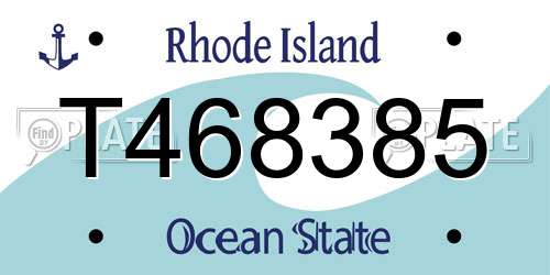 T468385 Rhode Island License Plate