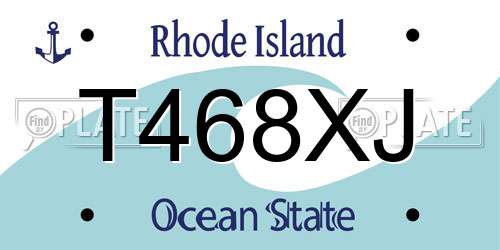 T468XJ Rhode Island License Plate
