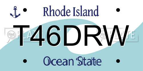 T46DRW Rhode Island License Plate
