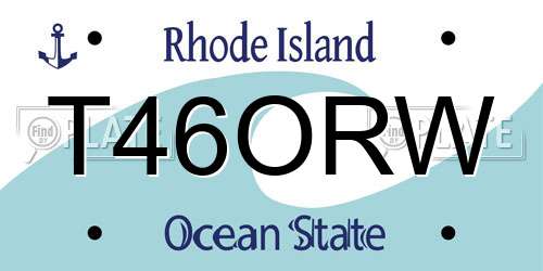 T46ORW Rhode Island License Plate