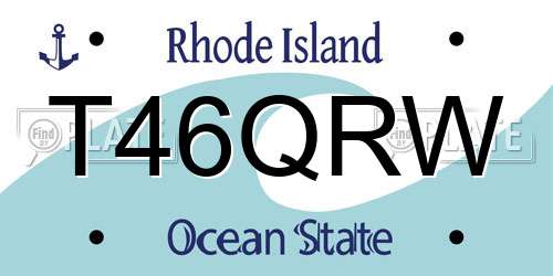 T46QRW Rhode Island License Plate
