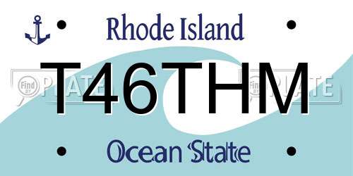 T46THM Rhode Island License Plate