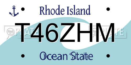 T46ZHM Rhode Island License Plate
