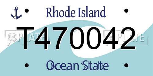 T470042 Rhode Island License Plate