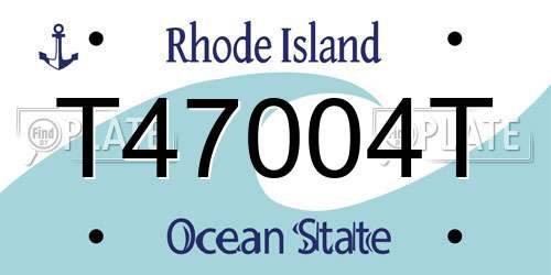 T47004T Rhode Island License Plate