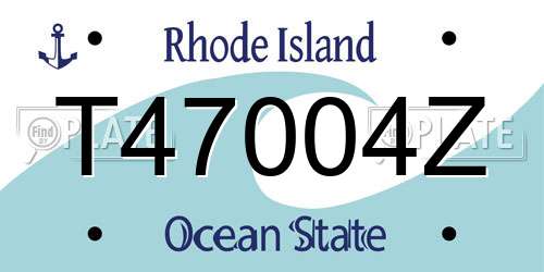 T47004Z Rhode Island License Plate