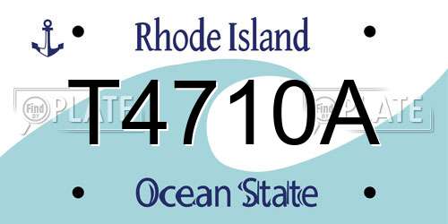 T4710A Rhode Island License Plate