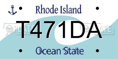 T471DA Rhode Island License Plate