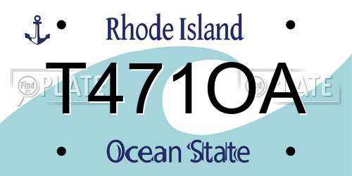 T471OA Rhode Island License Plate
