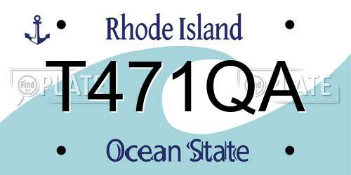 T471QA Rhode Island License Plate