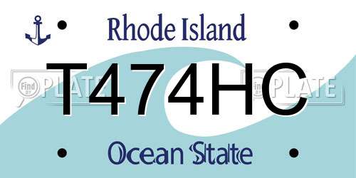 T474HC Rhode Island License Plate