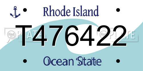 T476422 Rhode Island License Plate