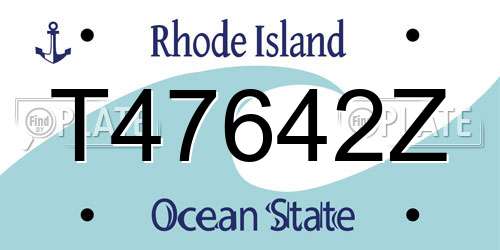 T47642Z Rhode Island License Plate