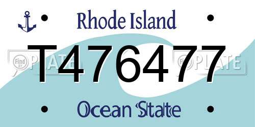 T476477 Rhode Island License Plate
