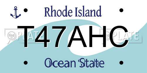 T47AHC Rhode Island License Plate