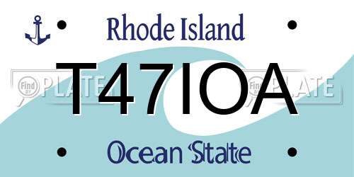 T47IOA Rhode Island License Plate
