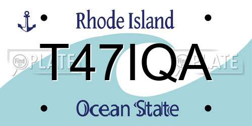 T47IQA Rhode Island License Plate