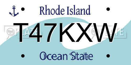 T47KXW Rhode Island License Plate