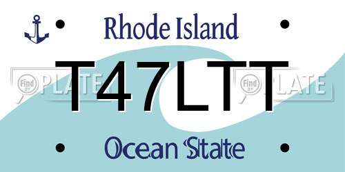 T47LTT Rhode Island License Plate