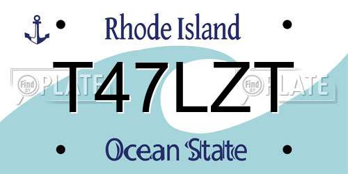 T47LZT Rhode Island License Plate