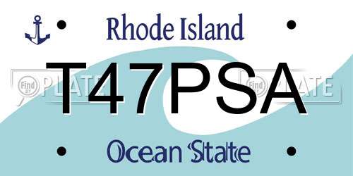 T47PSA Rhode Island License Plate