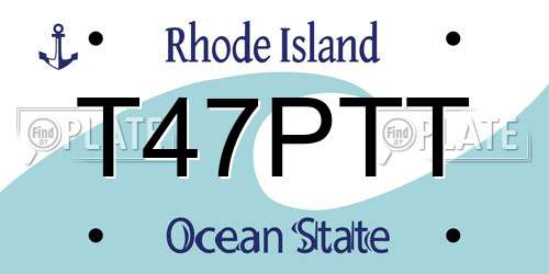 T47PTT Rhode Island License Plate