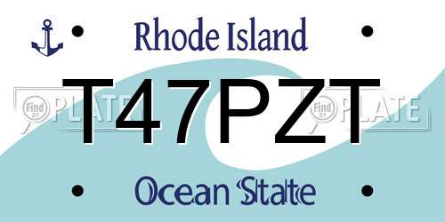 T47PZT Rhode Island License Plate