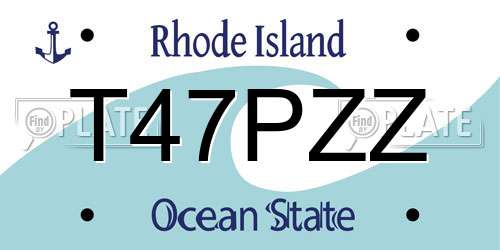 T47PZZ Rhode Island License Plate