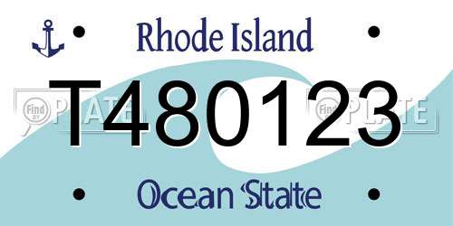 T480123 Rhode Island License Plate