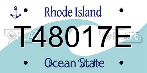T48017E Rhode Island License Plate