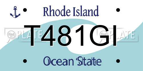 T481GI Rhode Island License Plate
