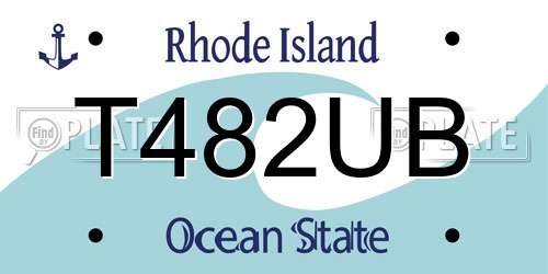 T482UB Rhode Island License Plate