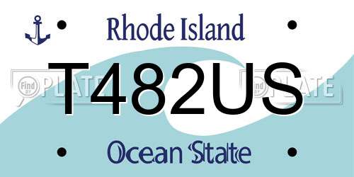 T482US Rhode Island License Plate
