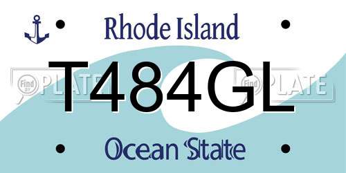 T484GL Rhode Island License Plate