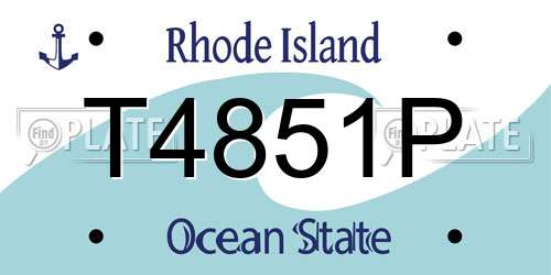 T4851P Rhode Island License Plate