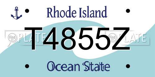 T4855Z Rhode Island License Plate