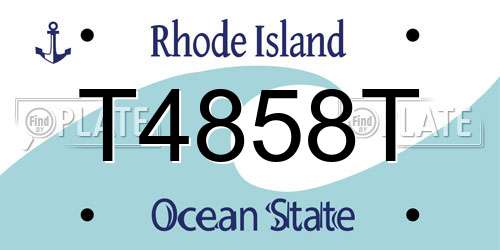 T4858T Rhode Island License Plate