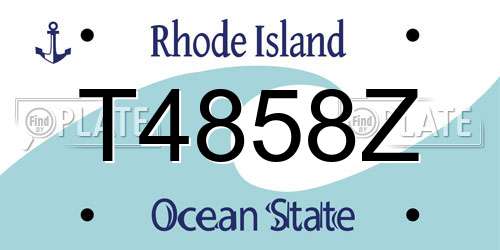 T4858Z Rhode Island License Plate