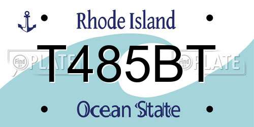 T485BT Rhode Island License Plate