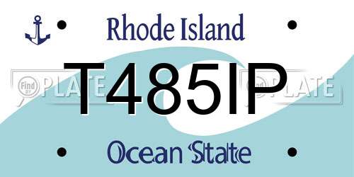 T485IP Rhode Island License Plate