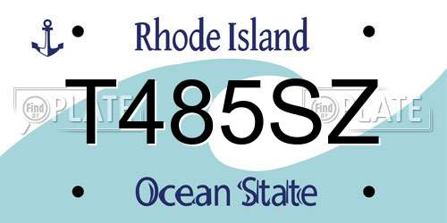 T485SZ Rhode Island License Plate