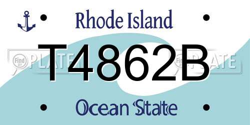 T4862B Rhode Island License Plate