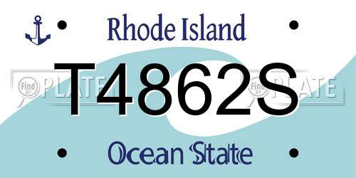 T4862S Rhode Island License Plate