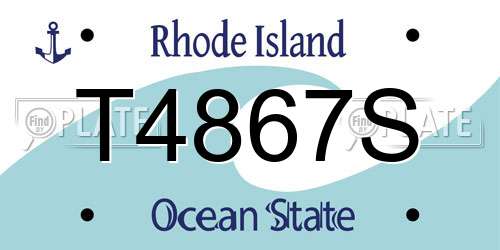 T4867S Rhode Island License Plate